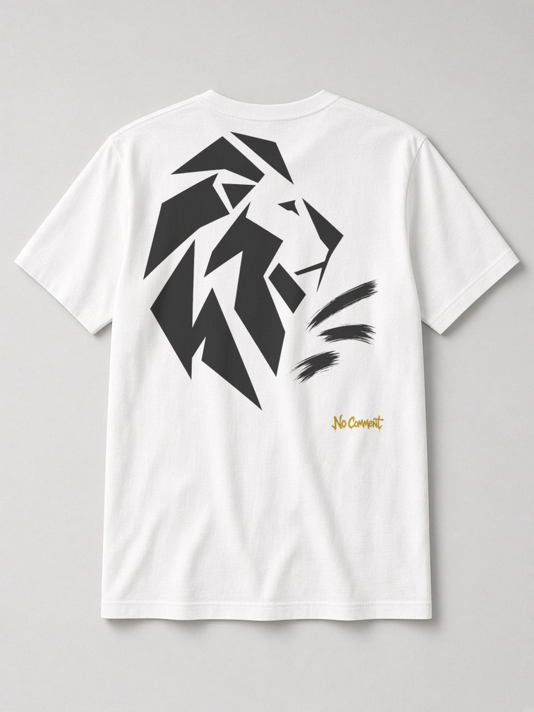 Abstract lion side back-print t-shirt by No Comment