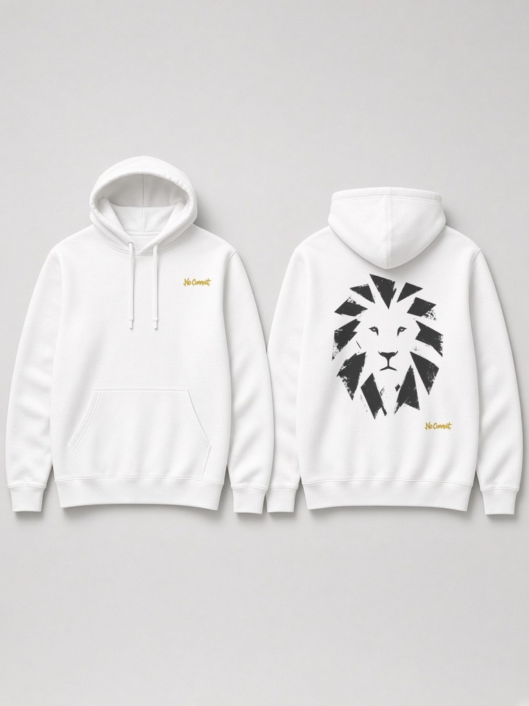 Abstract lion front back-print hoodie by No Comment