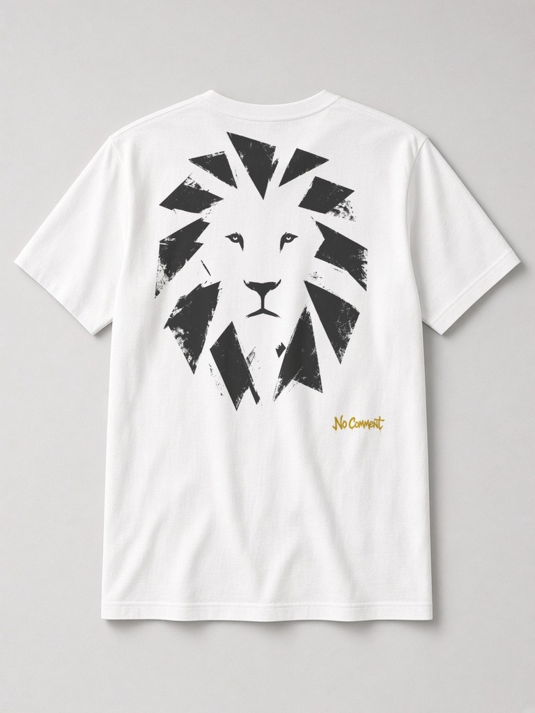 Abstract lion front back-print t-shirt by No Comment