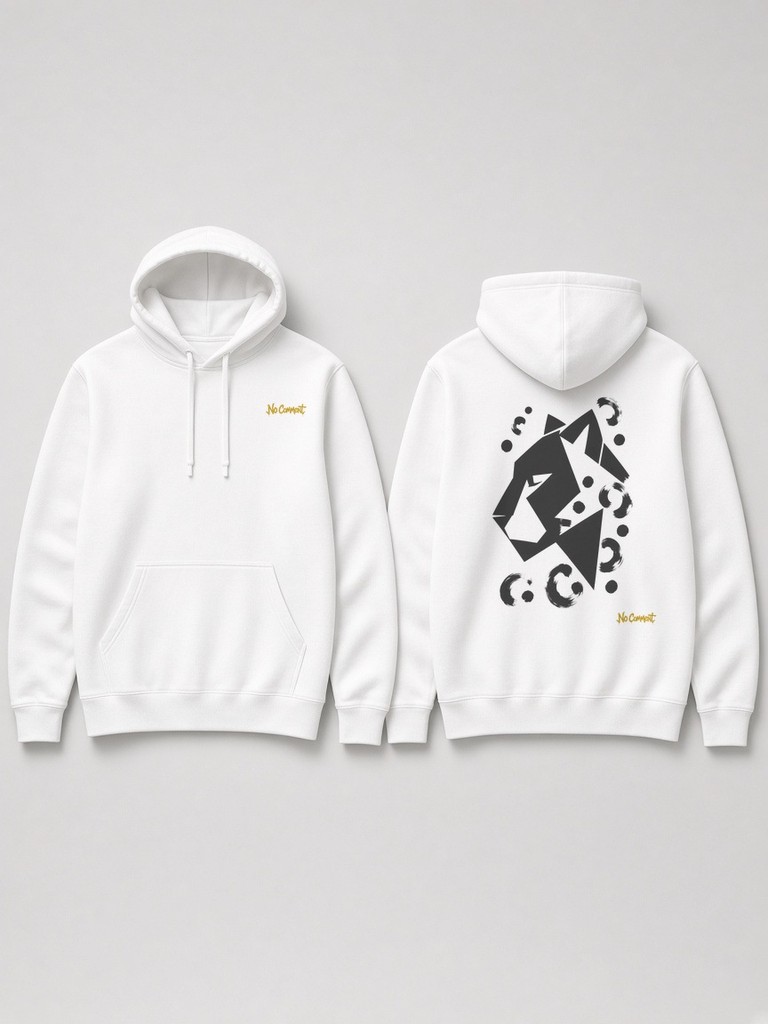 Abstract leopard side back-print hoodie by No Comment