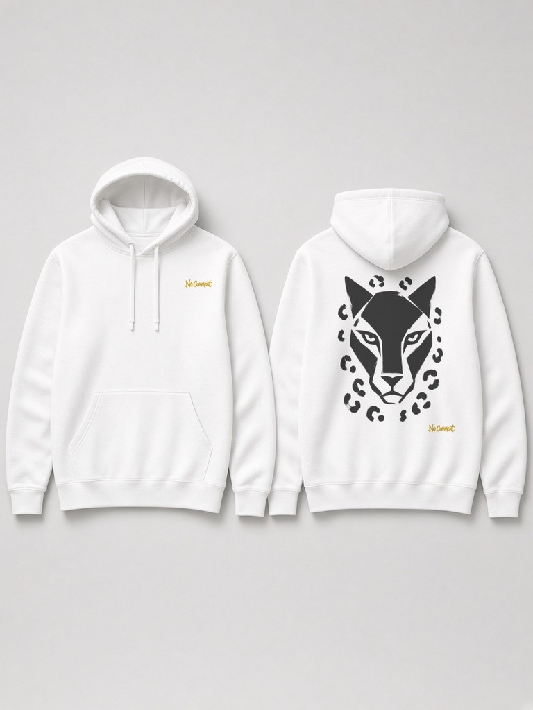 Abstract leopard front back-print hoodie by No Comment