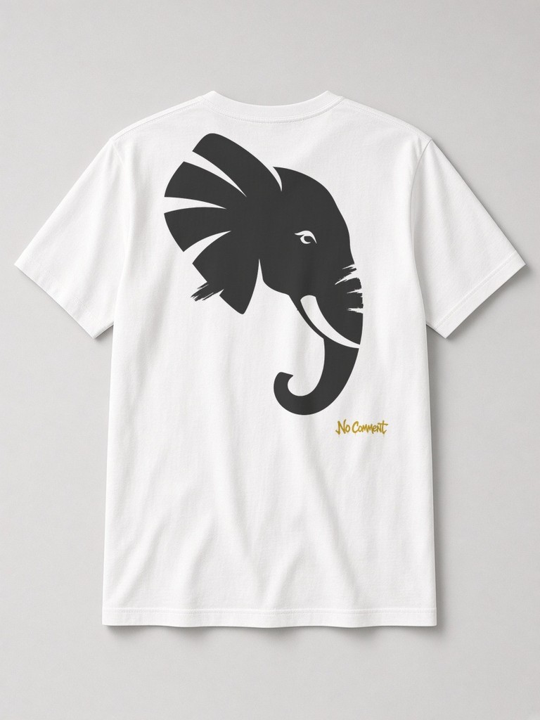 Abstract elephant side back-print t-shirt by No Comment