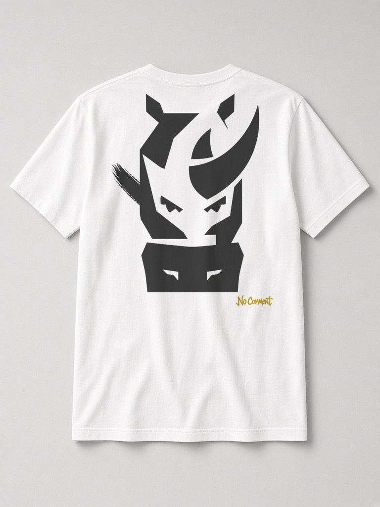 Abstract rhino front back-print t-shirt by No Comment