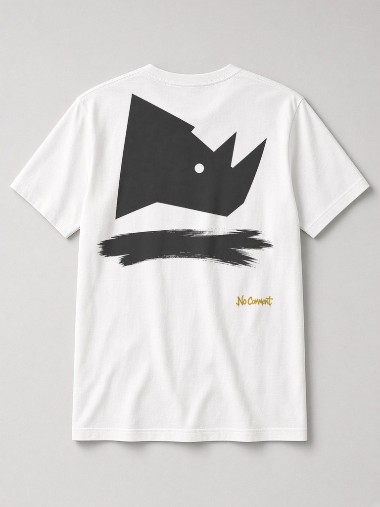 Abstract rhino side back-print t-shirt by No Comment