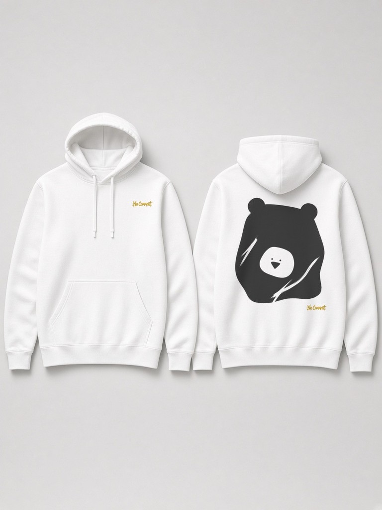 Abstract grizzly bear back-print hoodie by No Comment