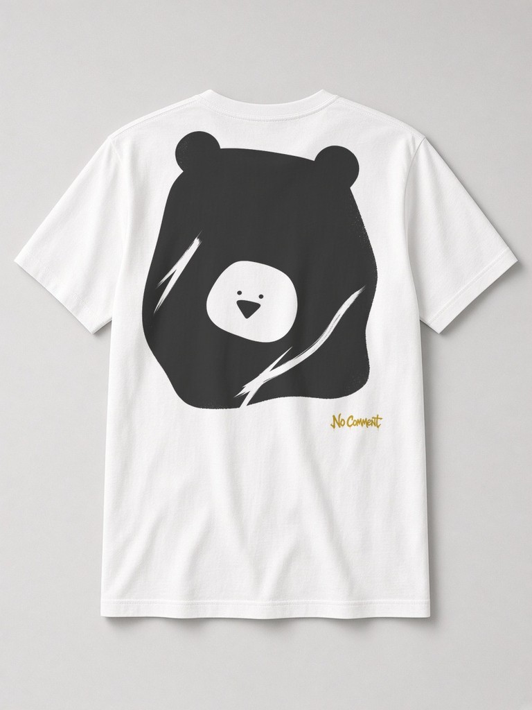 Abstract grizzly bear back-print t-shirt by No Comment