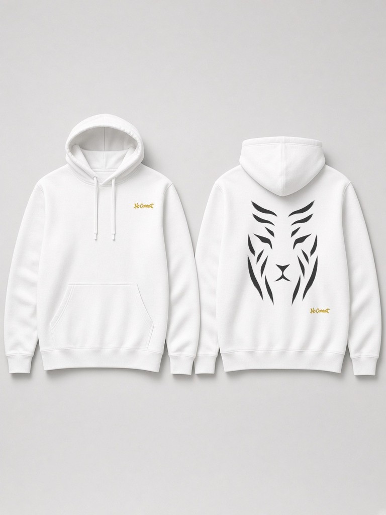 Abstract tiger back-print hoodie by No Comment