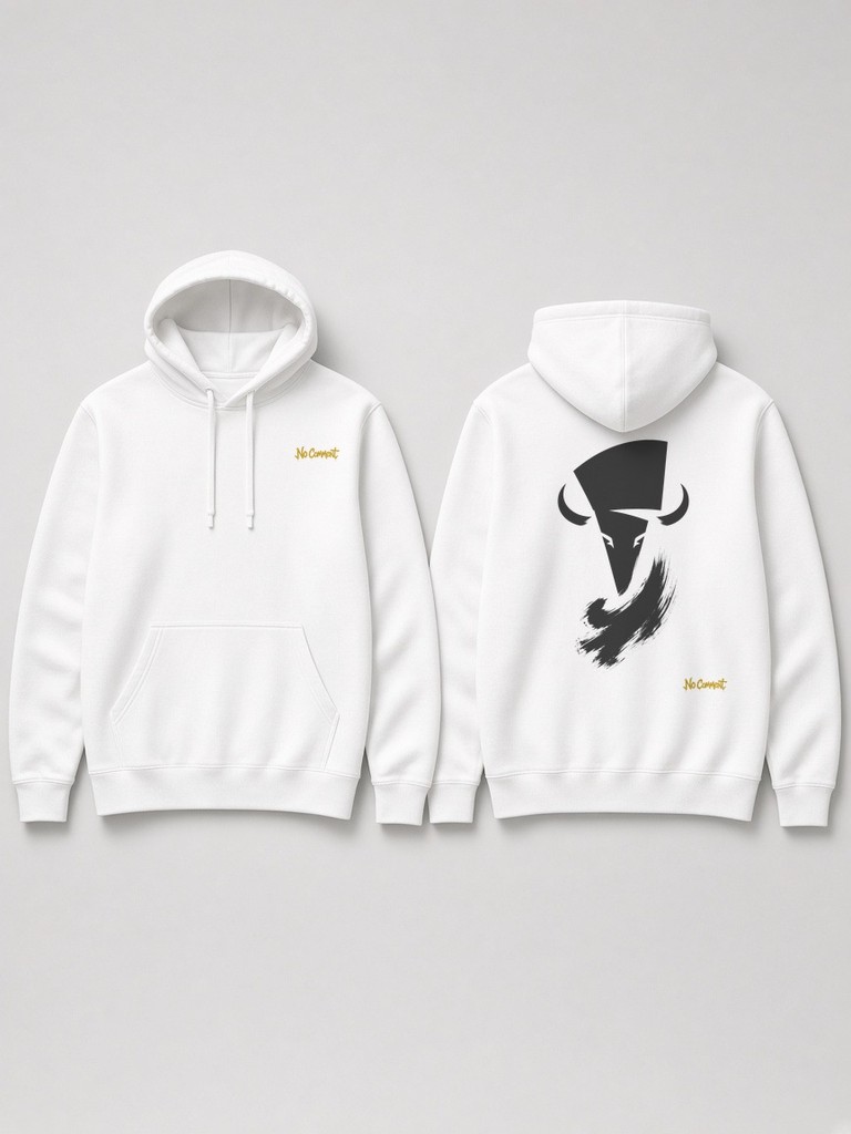 Abstract bison back-print hoodie by No Comment