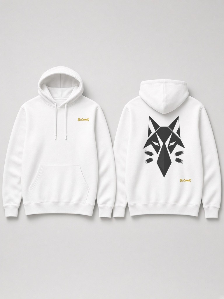 Abstract wolf back-print hoodie by No Comment