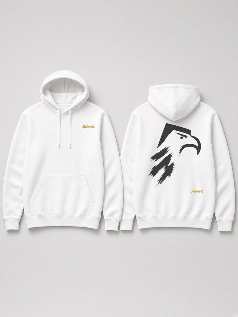 Abstract eagle back-print hoodie by No Comment