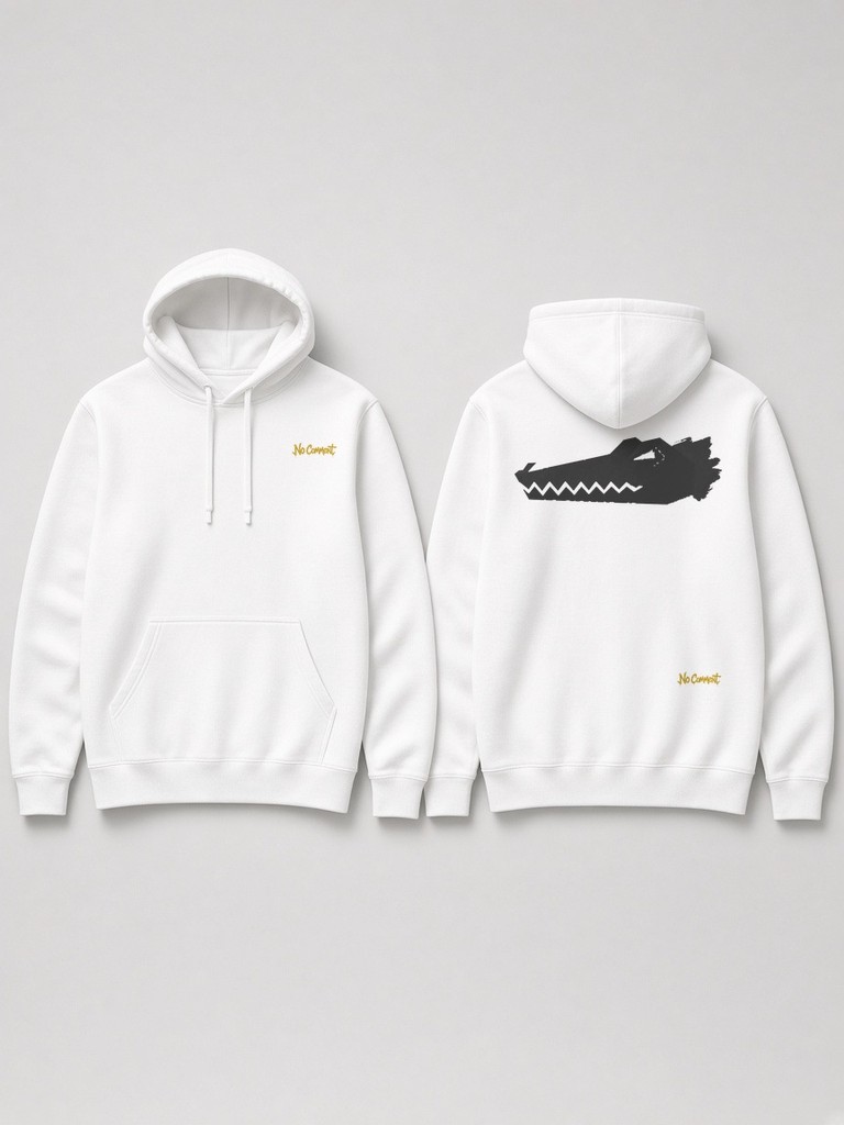 Abstract crocodile back-print hoodie by No Comment