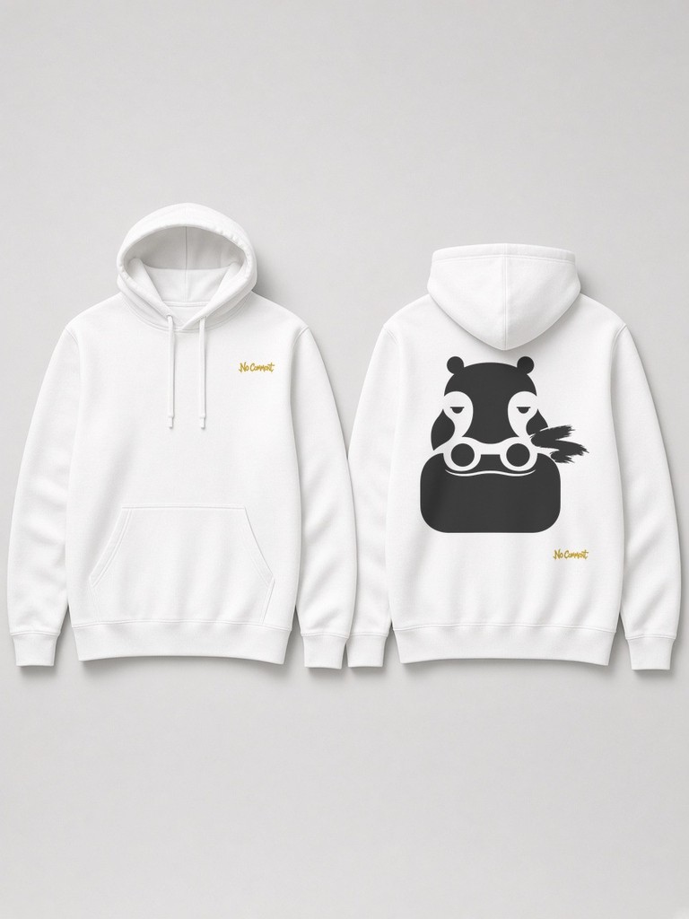Abstract hippo back-print hoodie by No Comment