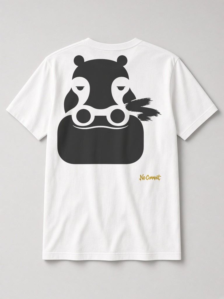 Abstract hippo back-print t-shirt by No Comment