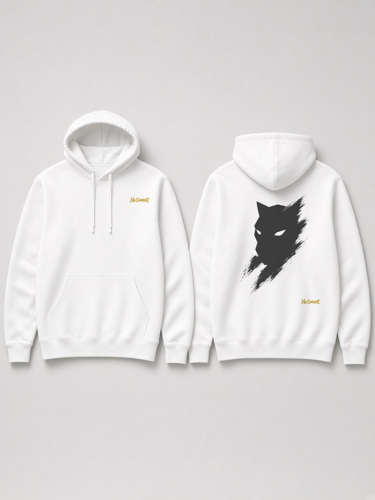Abstract black panther back-print hoodie by No Comment