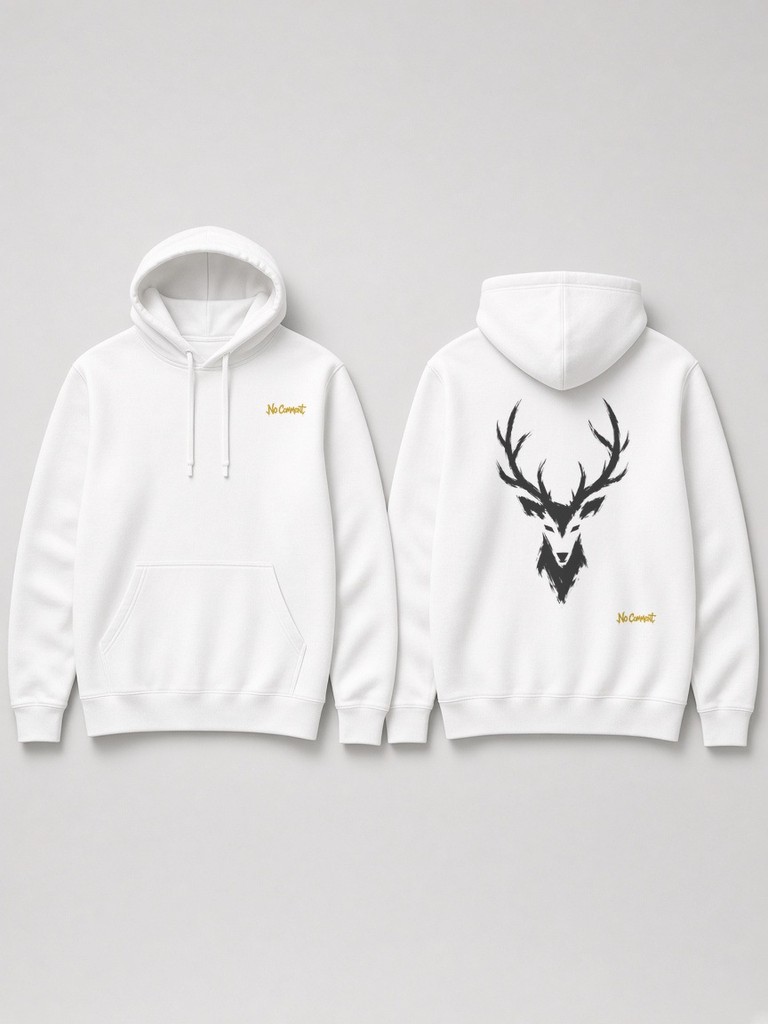 Abstract stag back-print hoodie by No Comment